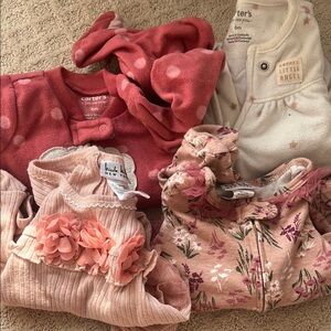 Carter's Kids Pajama Sets - Pink and White